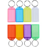 Uniclife 20 Paquete Plástica Resistente Clave Etiquetas con la Ventana de la Etiqueta Anillo Partido- Colores Surtidos